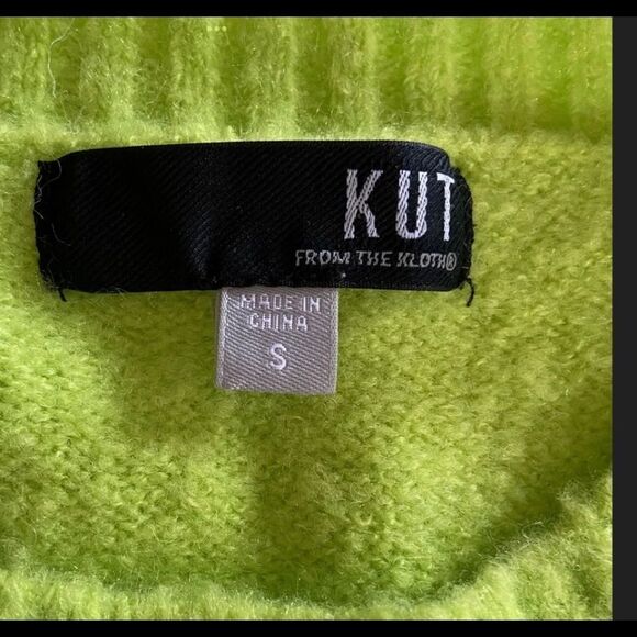 Kut From the Kluth Lime Green Pullover Sweater Solid - Picture 3 of 3